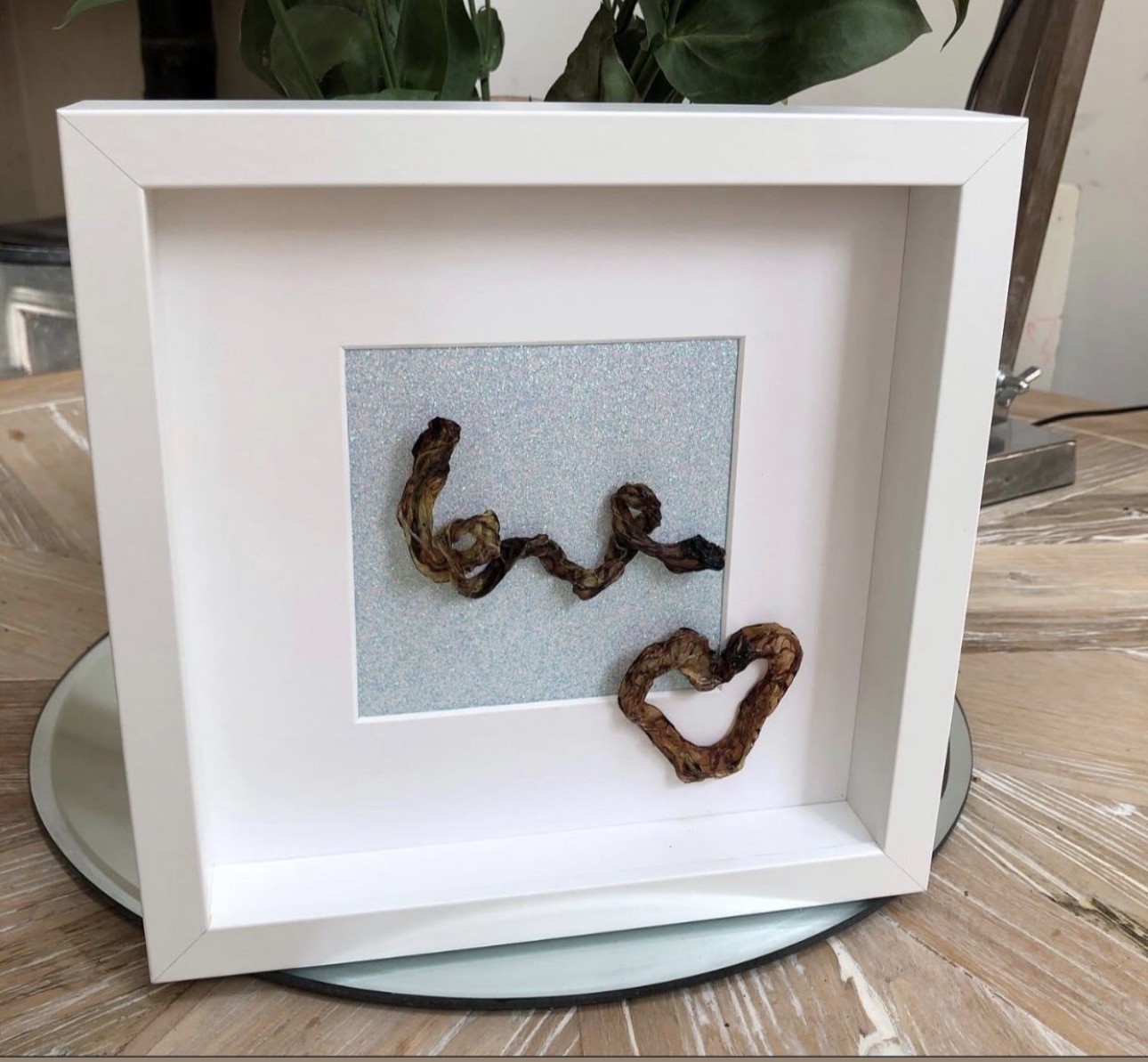 Framed umbilical cord keepsake